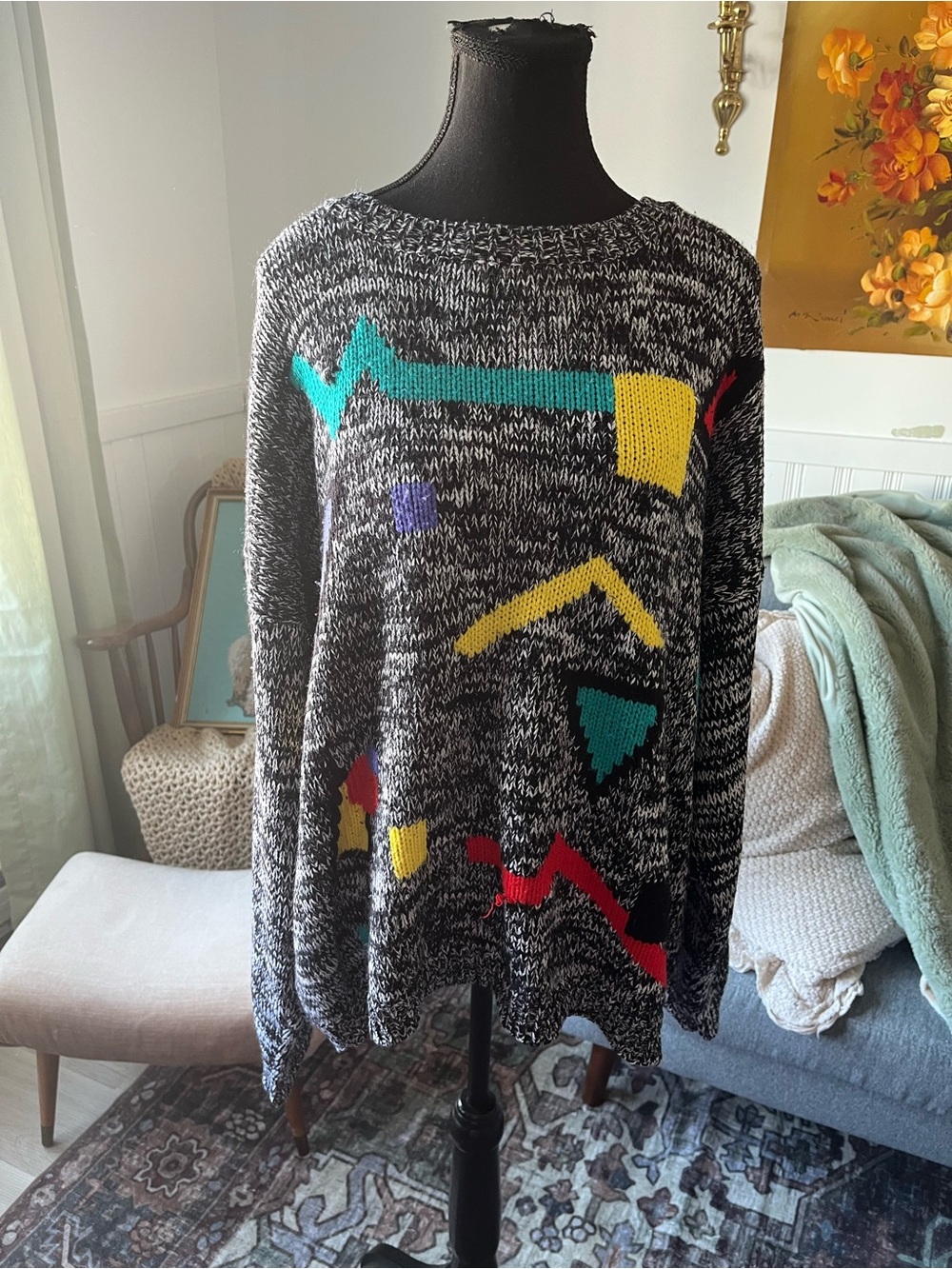 Women’s Vintage Abstract Pattern Sweater size 2-3X